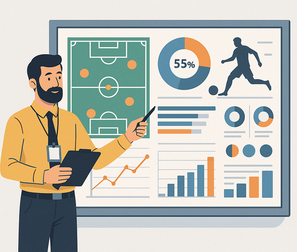 Futbol analizleri ve maç istatistikleri gösteren pano